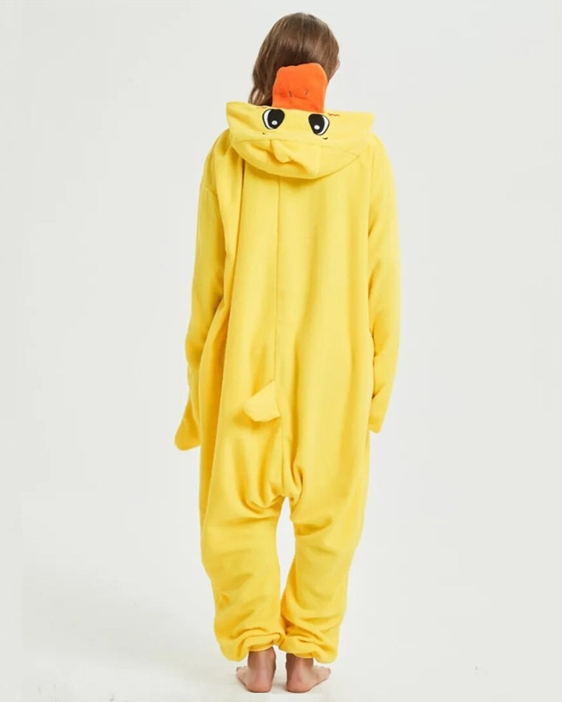 Combi pyjama jaune pour femme en matière Pilou Pilou