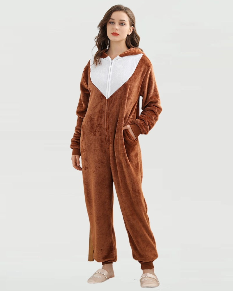 Combi pyjama style noël pour femme en matière Pilou Pilou