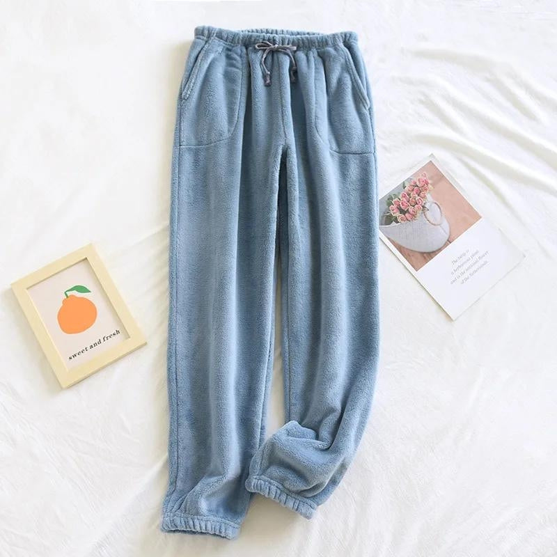 Bas De Pyjama Femme En Flanelle Polaire Douce - Pantalon Chaud Et Confortable Pour Hiver, Détente Et Maison