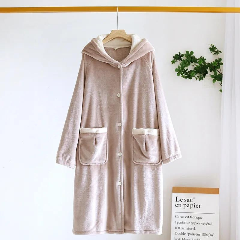 Capuche Robe D Chambre Femme De Chambre Femme Polaire Peignoir De