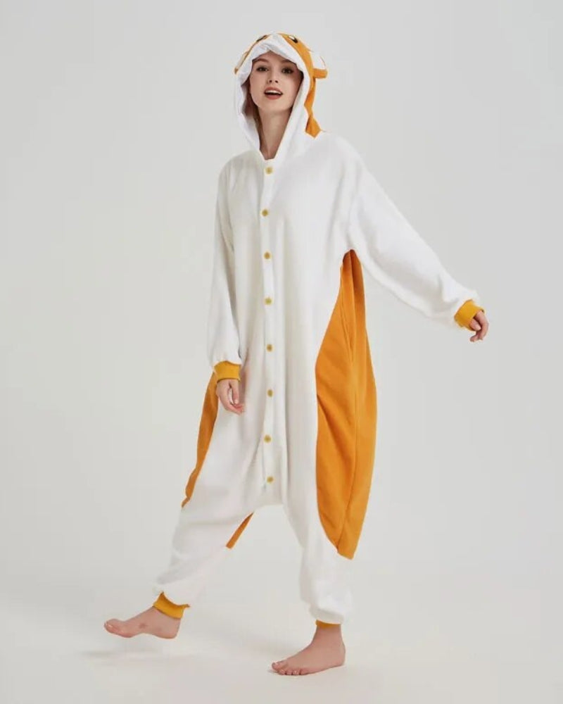 Pyjama grenouillère style hamster pour adulte en matière Pilou Pilou