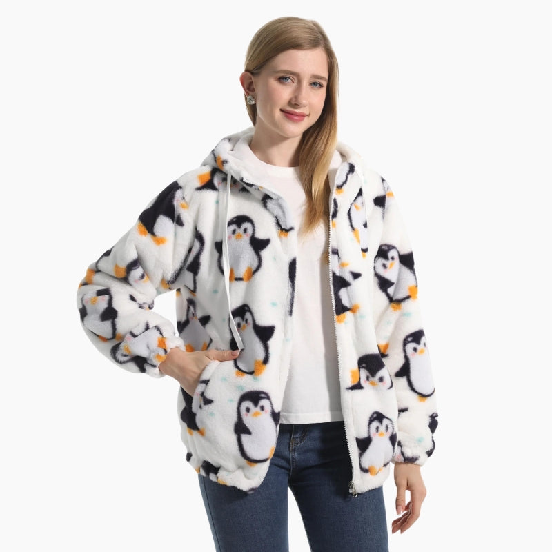 Sweat à Capuche Imprimé Blond Album - Taille Oversize - Style Streetwear - Pour Femmes - Hiver Chaud