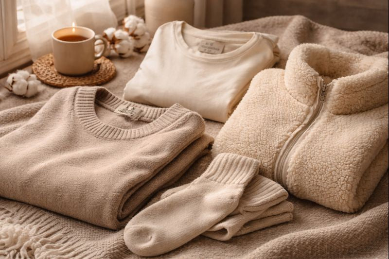 Les matières cocooning à privilégier dans sa garde-robe (cachemire, coton bio, polaire)