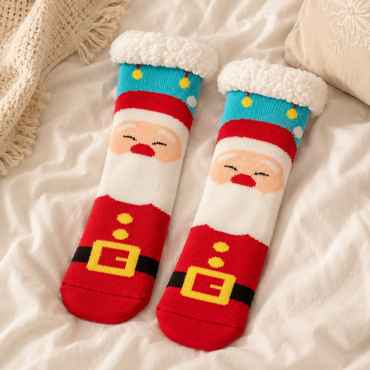 Chaussettes Pilou Pilou Noël rouges pour femme