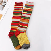 Chaussettes Pilou Pilou hautes à rayures colorées