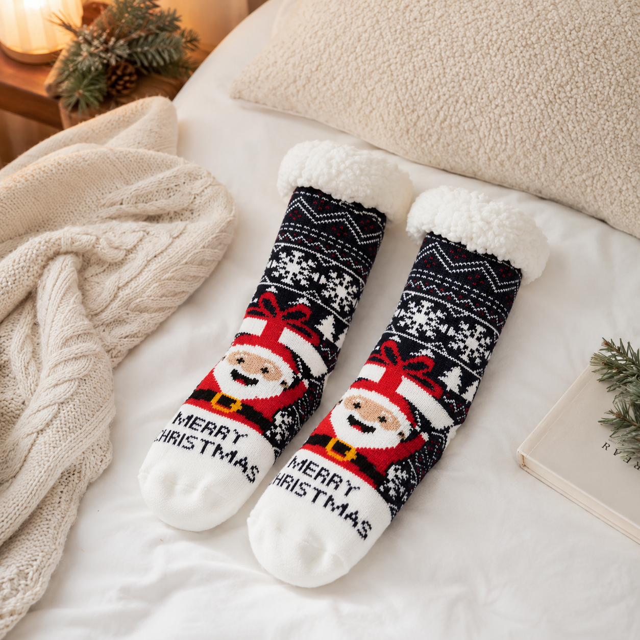 Chaussettes fourrées de noel femme Pilou Pilou
