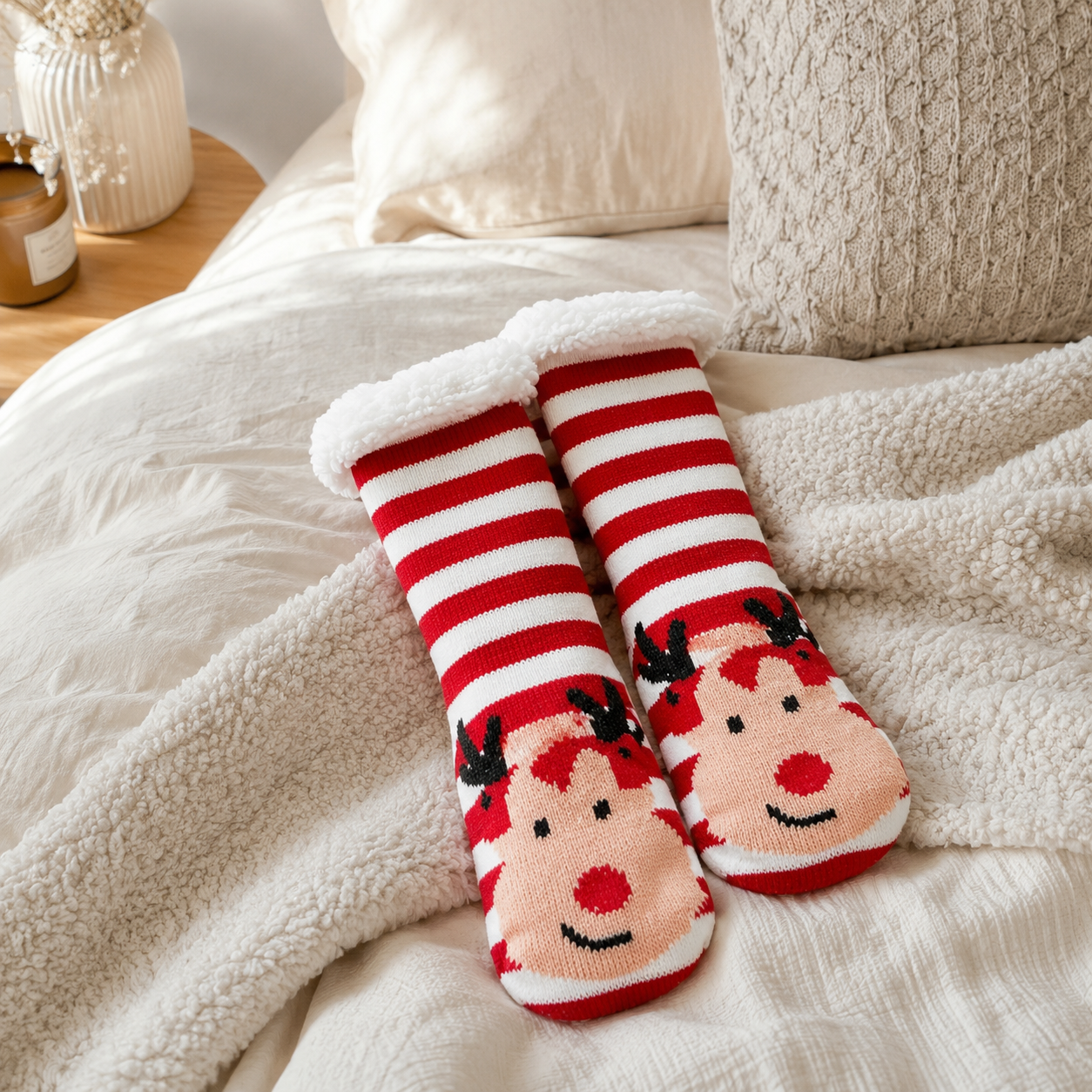 Chaussettes rigolotes renne de noel Pilou Pilou femme