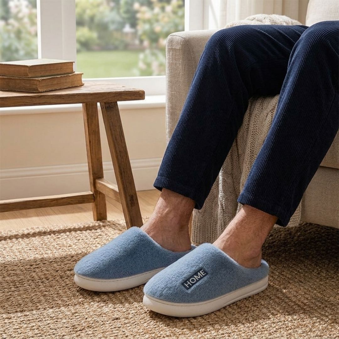 Chausson chic et relax bleu homme Pilou Pilou