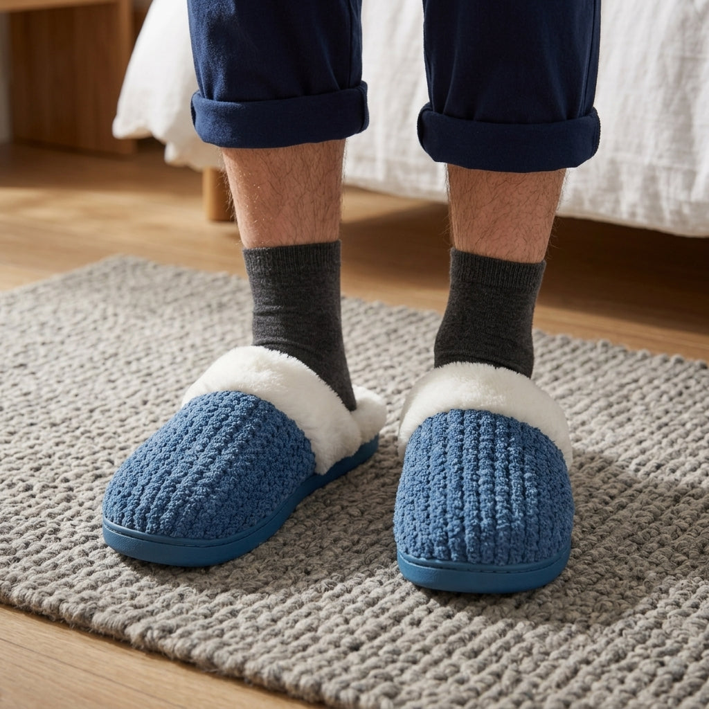 Chausson d'intérieur homme Pilou Pilou bleu