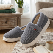 Chausson homme cocooning gris en pilou pilou