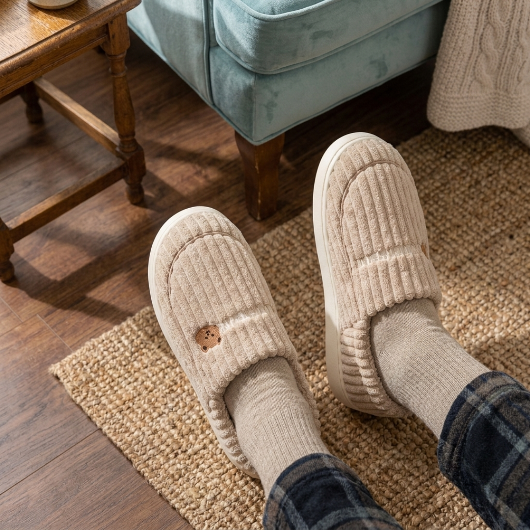 Chausson moelleux homme beige