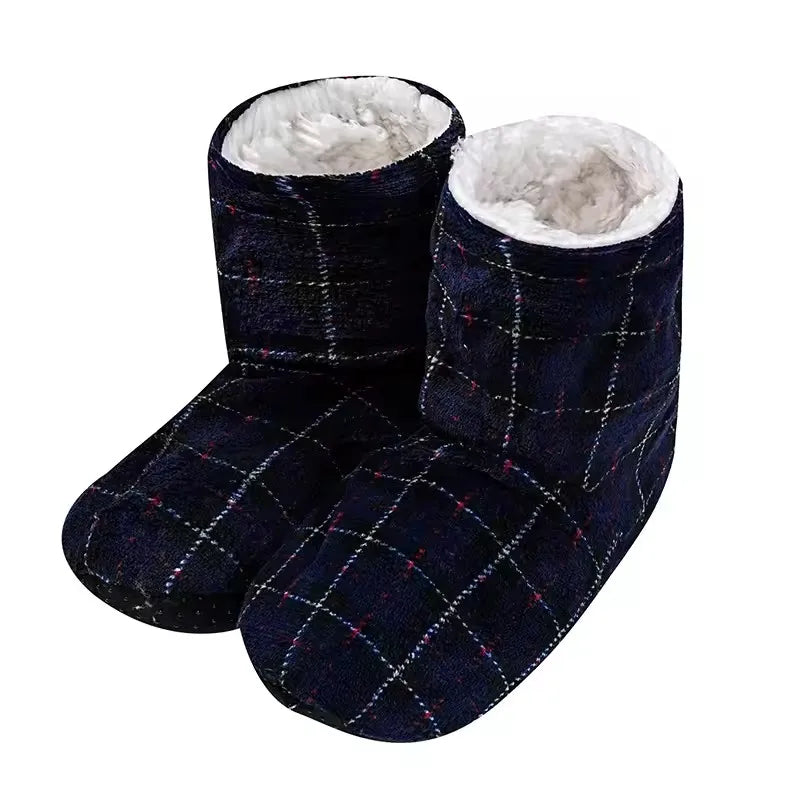 Chaussons Pilou Pilou Bottines Carreaux bleu marine