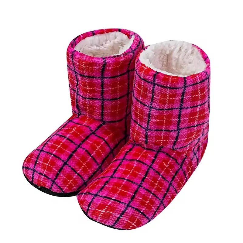 Chaussons Pilou Pilou Bottines Carreaux rose