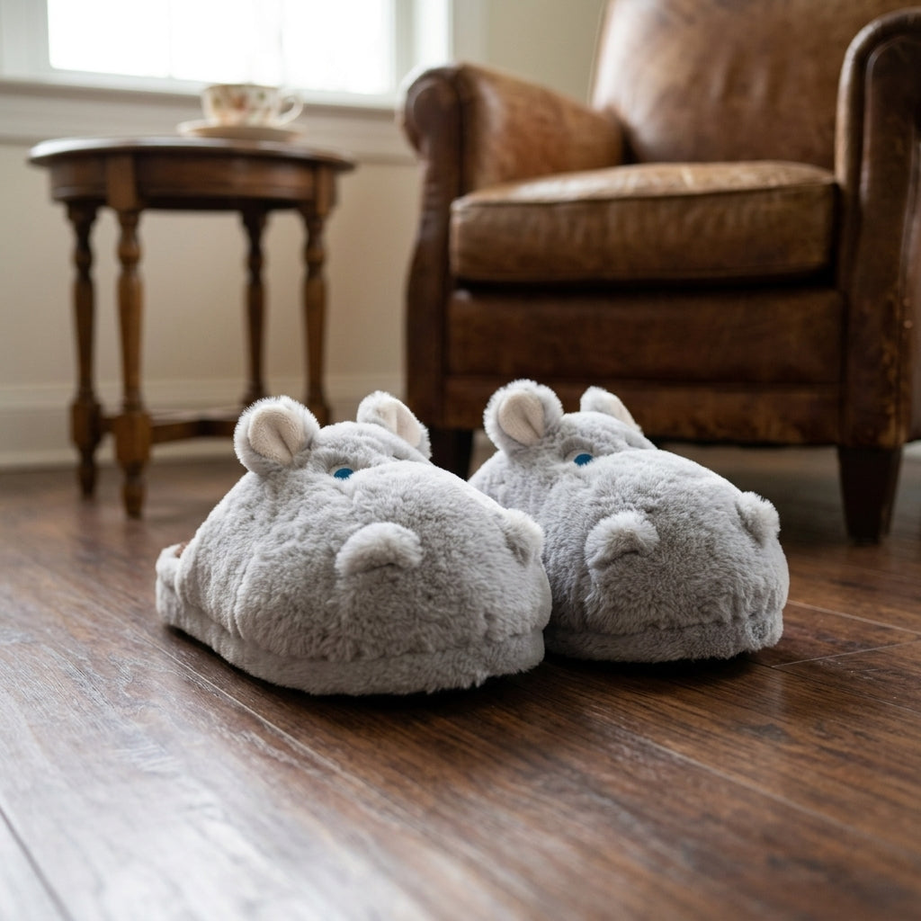 Chaussons Pilou Pilou Hippopotame Douillet gris