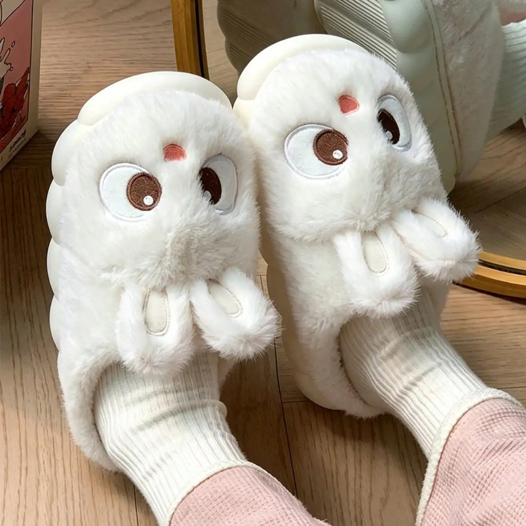 Chaussons Pilou Pilou Lapin Malicieux blancs
