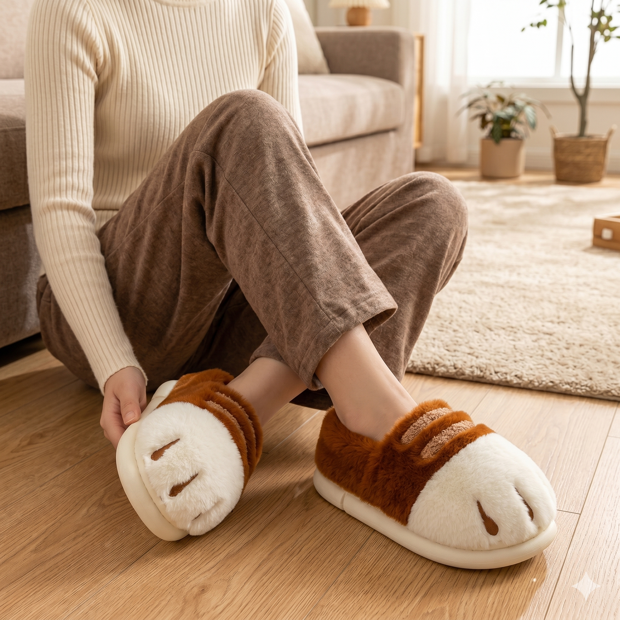 Chaussons chat kawaii ultra doux