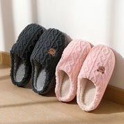Chaussons cocooning à motif ourson