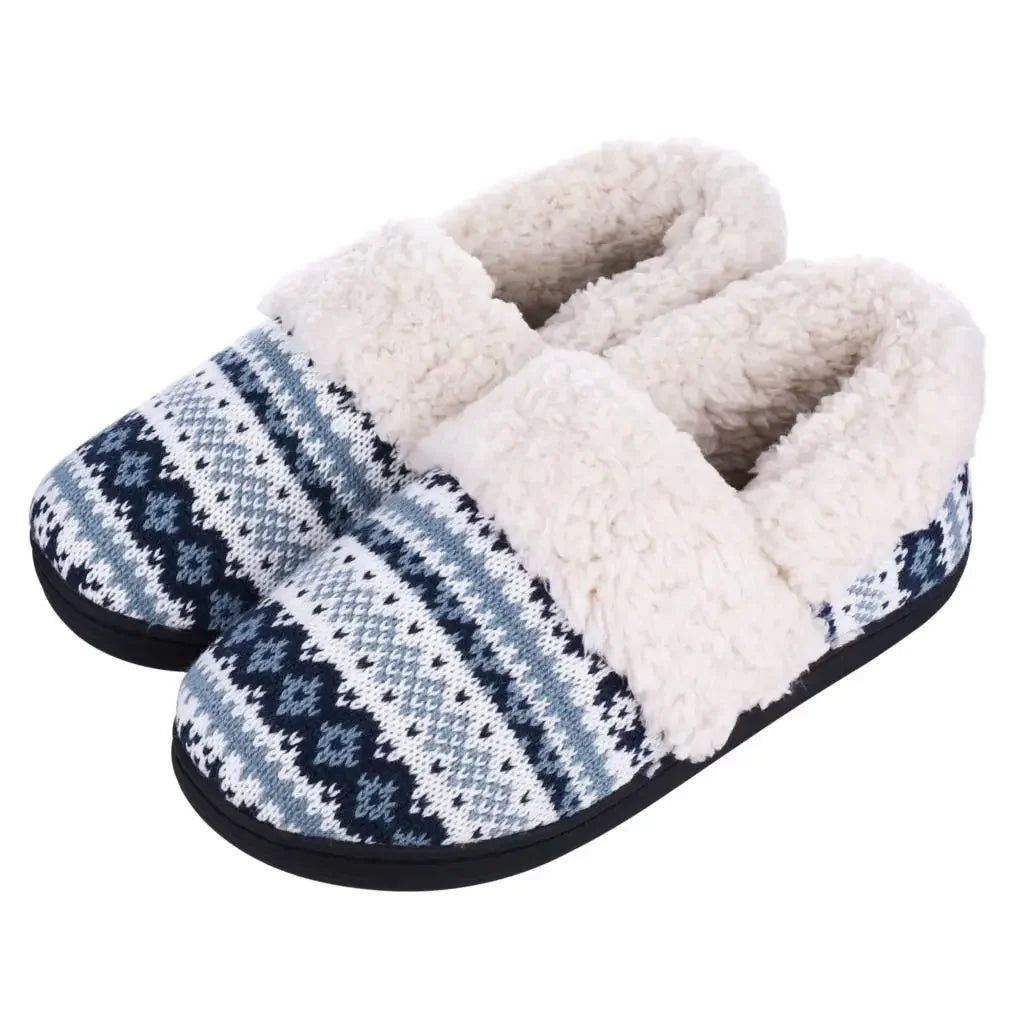 Chaussons cocooning pilou pilou femme bleu