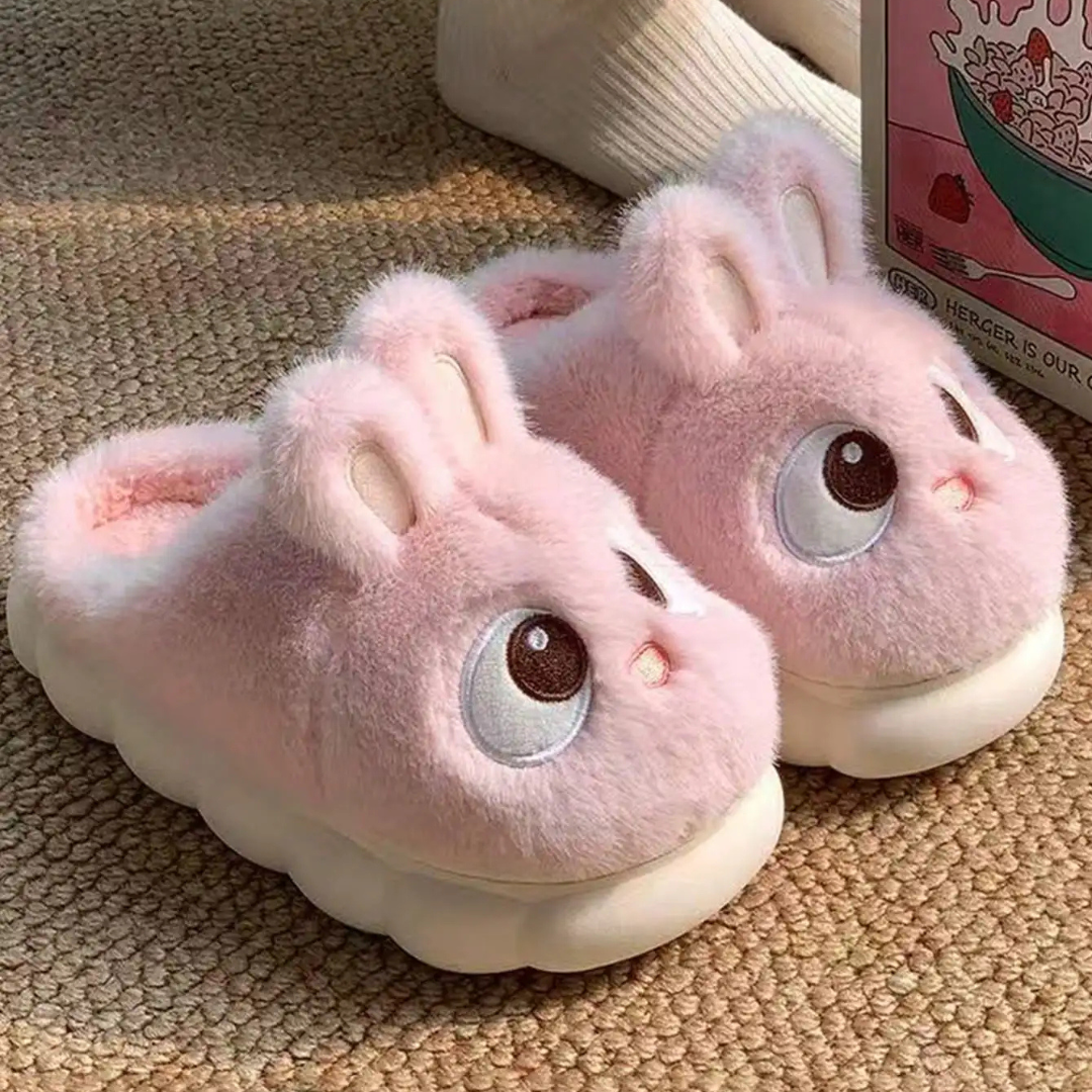 Chaussons lapin doux et moelleux pour femme