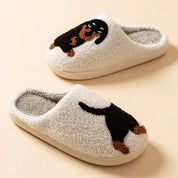 Chaussons pilou pilou hiver style teckel kawaii