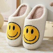 Chaussons pilou pilou smile blanc et jaune