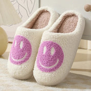 Chaussons pilou pilou smile blanc et violet