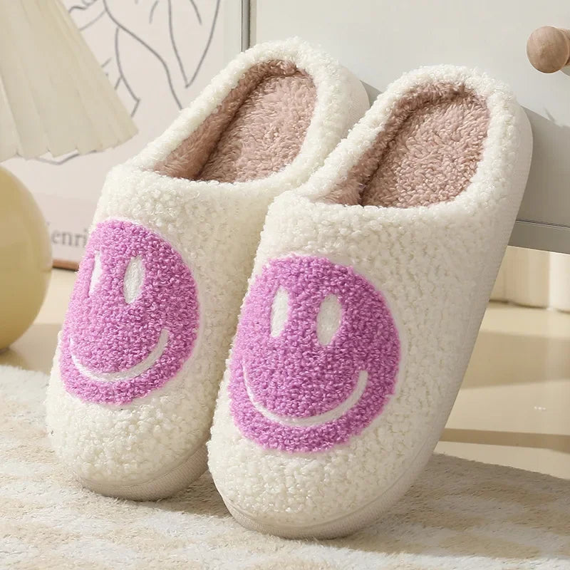 Chaussons pilou pilou smile blanc et violet