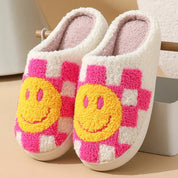 Chaussons pilou pilou smile carreaux rose