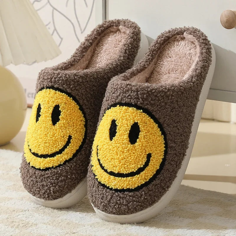 Chaussons pilou pilou smile couleur café