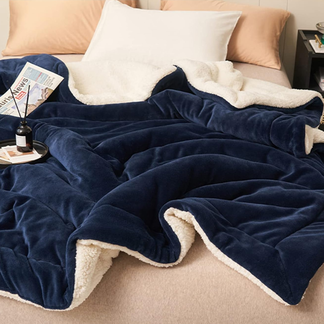 Couverture chaude en laine douce et épaisse pour canapé ou lit