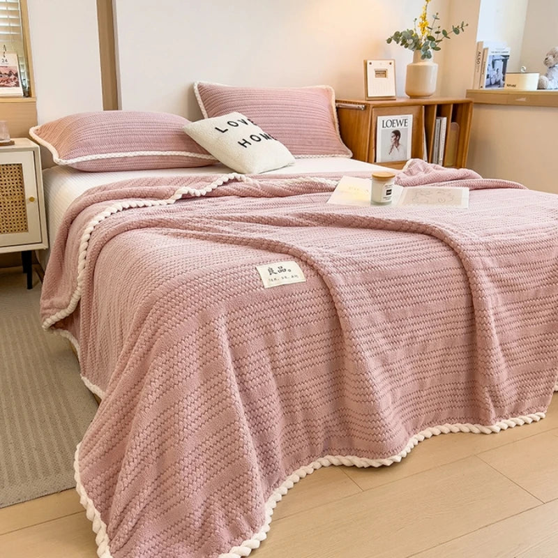 Couverture chaude en pilou pilou douce et moelleuse pour canapé ou lit