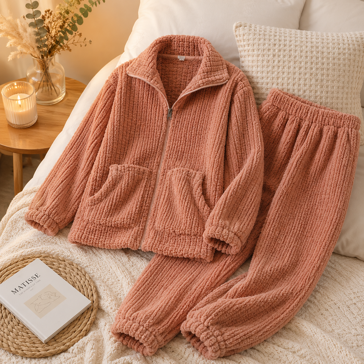 Ensemble pyjama moumoute terracotta deux pièces
