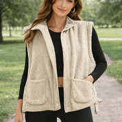 Gilet polaire sans manches beige
