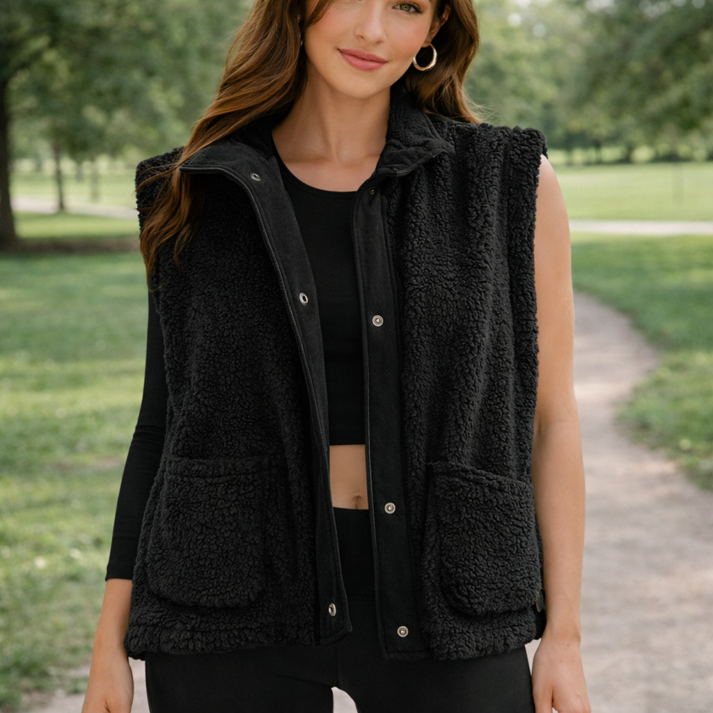Gilet polaire sans manches noir