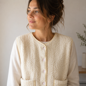 Gilet pyjama beige pilou pilou femme ultra doux