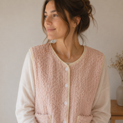 Gilet pyjama rose pilou pilou femme ultra doux