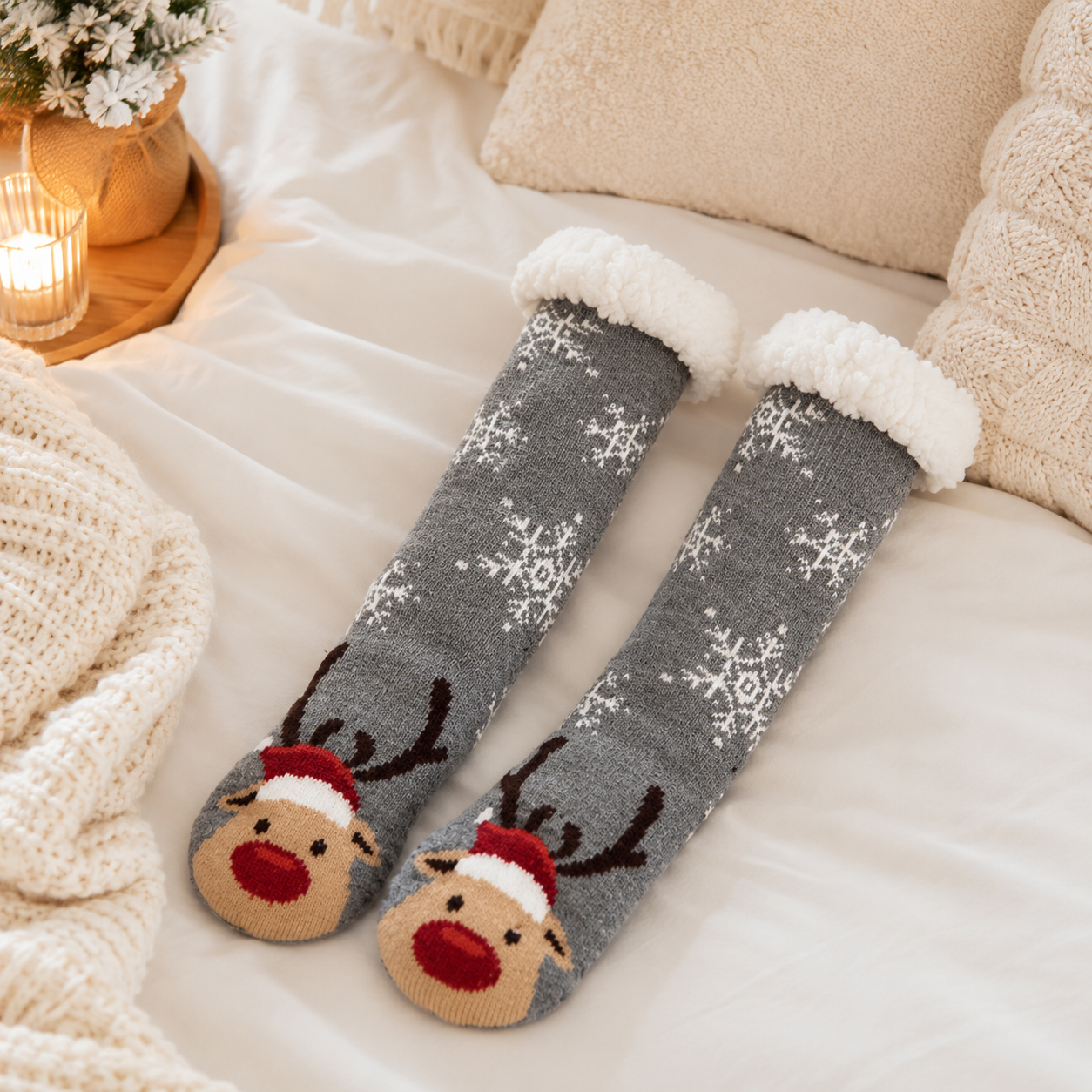 Grosse chaussette hiver femme Pilou Pilou grises