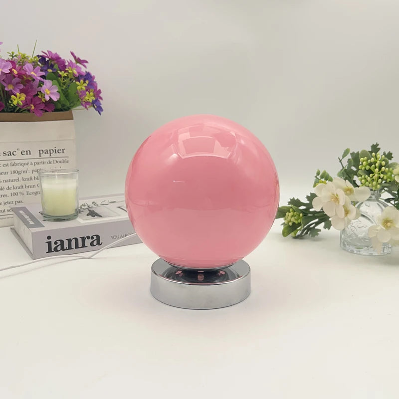 Lampe Globe Vintage rose