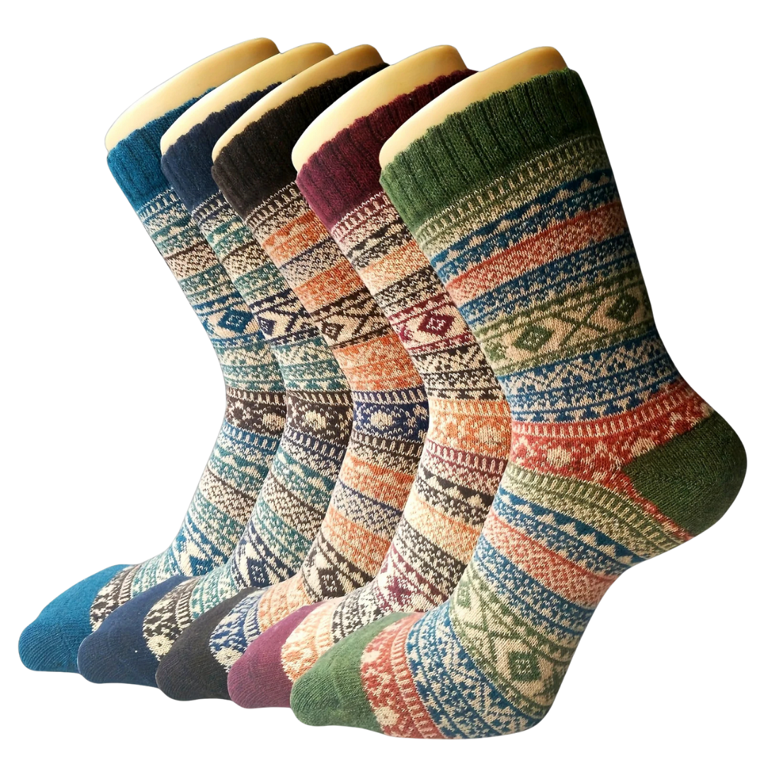 Lot de 5 paires de chaussettes moelleuses en laine pour femme