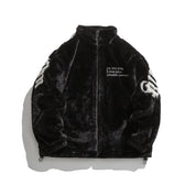 Manteau peluche noir femme