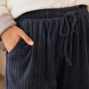 Pantalon cocooning pilou pilou bleu femme chaud et confortable