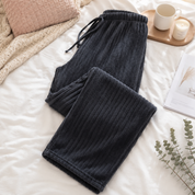 Pantalon de pyjama femme en matiere pilou bleu nuit