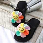 Pantoufles Pilou Pilou Fleur Souriante noir