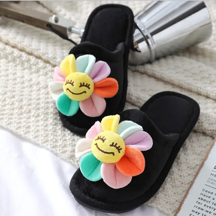 Pantoufles Pilou Pilou Fleur Souriante noir