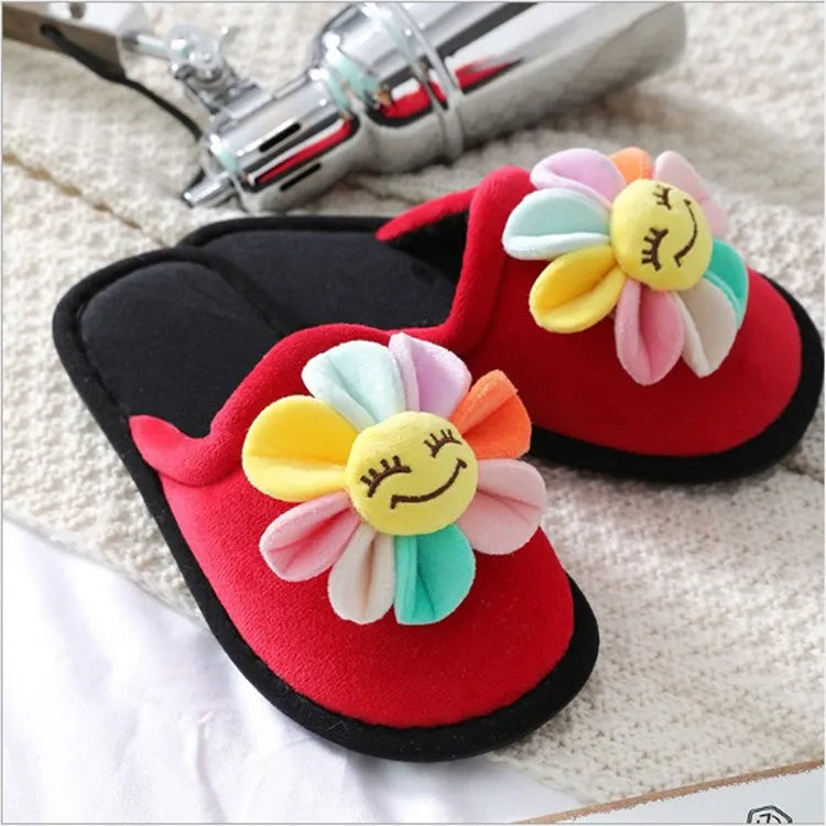 Pantoufles Pilou Pilou Fleur Souriante rouge