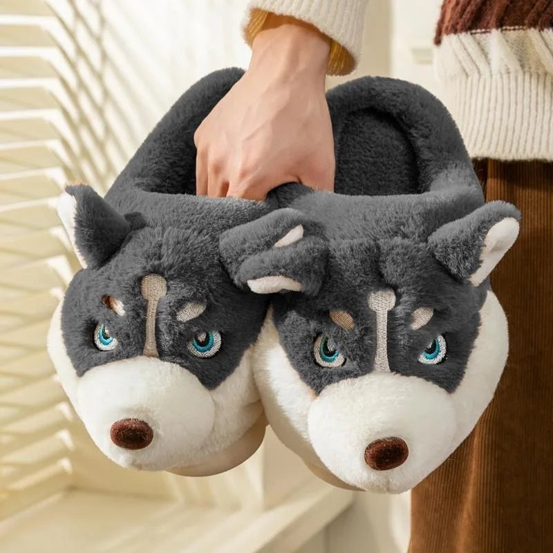 Pantoufles Pilou Pilou en forme de husky