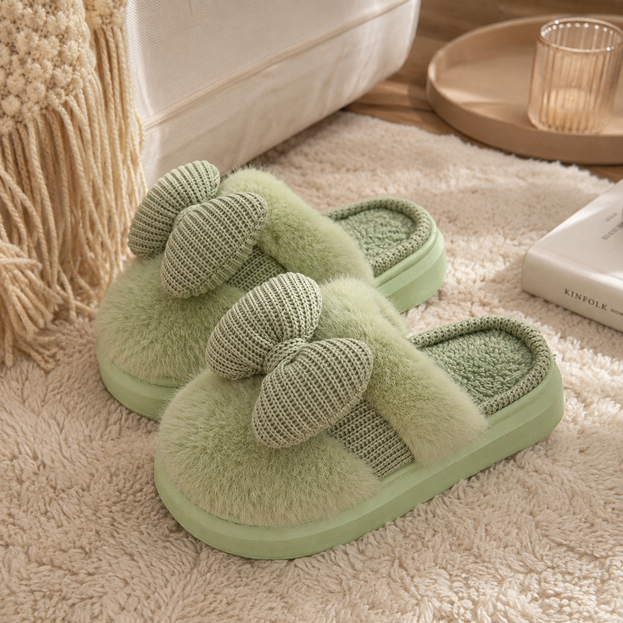 Pantoufles femmes originales Pilou Pilou couleur verte