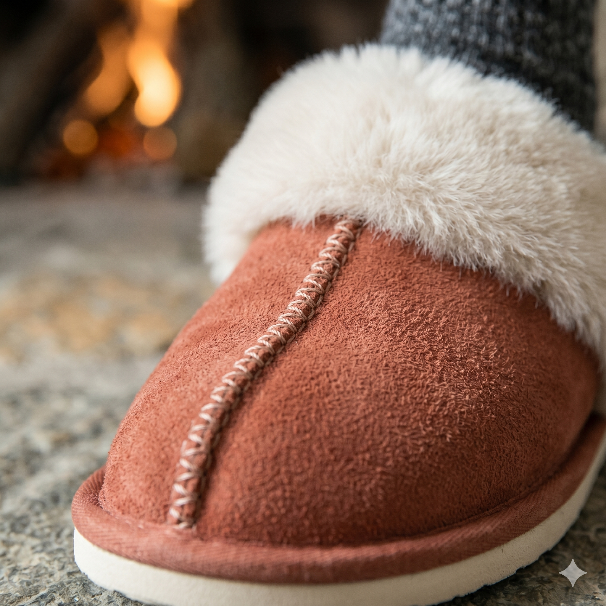 Pantoufles hiver femme rouges ultra douces