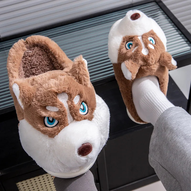Pantoufles husky en matière Pilou Pilou