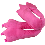 Pantoufles patte de dinosaure couleur rose